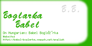 boglarka babel business card